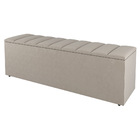 Kit Cabeceira E Baú Cama Box Queen Size Cora 160cm Suede Bege