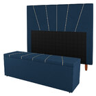 Kit Cabeceira E Baú Cama Box Queen Size Dallas 160cm Veludo A