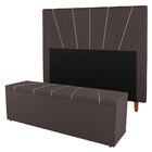 Kit Cabeceira E Baú Cama Box Queen Size Dallas 160cm Veludo M