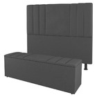 Kit Cabeceira E Baú Cama Box Queen Size Grace 160cm Suede Cin