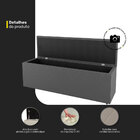 Kit Cabeceira E Baú Cama Box Solteiro Dallas 90cm Suede Cinza