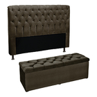 Kit Cabeceira E Calçadeira Alaska Casal King Size 195 Cm Para