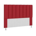 Kit Cabeceira E Calçadeira Baú 90 Cm Carla Suede Vermelho