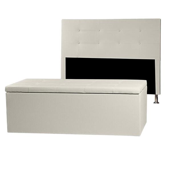 Kit Cabeceira E Calçadeira Baú Casal 1,40m Berlim Material Si