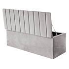 Kit Cabeceira E Calçadeira Baú Casal 140cm Cancun Suede Cinza