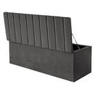 Kit Cabeceira E Calçadeira Baú Casal 140cm Carla Courino Cinz