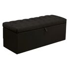 Kit Cabeceira E Calçadeira Baú Casal 140cm Paris Suede Preto