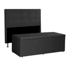 Kit Cabeceira E Calçadeira Baú Casal 1 40m Berlim Suede - Pal