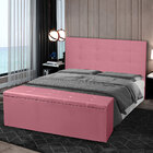 Kit Cabeceira E Calçadeira Baú Casal 1 40m Berlim Suede - Pal