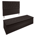 Kit Cabeceira E Calçadeira Baú Casal 1 40m Madrid Suede - Pal