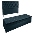 Kit Cabeceira E Calçadeira Baú Casal 1 40m Madrid Suede - Pal