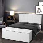 Kit Cabeceira E Calçadeira Baú Casal 1 40m Roma Corano Branco