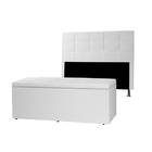Kit Cabeceira E Calçadeira Baú Casal 1 40m Roma Corano Branco