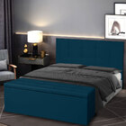 Kit Cabeceira E Calçadeira Baú Casal 1 40m Roma Suede - Palla