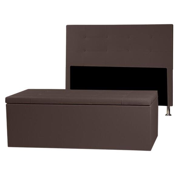 Kit Cabeceira E Calçadeira Baú Casal King 1,95m Berlim Materi