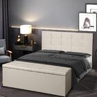 Kit Cabeceira E Calçadeira Baú Casal King 1,95m Roma Material