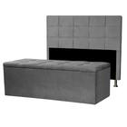 Kit Cabeceira E Calçadeira Baú Casal King 1,95m Roma Suede Ci