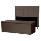 Kit Cabeceira E Calçadeira Baú Casal King 1,95m Roma Suede Ma