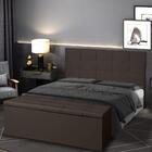 Kit Cabeceira E Calçadeira Baú Casal Queen 1,60m Roma Materia