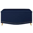 Kit Cabeceira E Calçadeira Báu Estofada Kate Casal 140 Cm Par