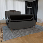 Kit Cabeceira E Calçadeira Baú Estofada Kate Casal 140 Cm Par