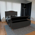 Kit Cabeceira E Calçadeira Baú Estofada Kate Casal 140 Cm Par