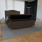 Kit Cabeceira E Calçadeira Baú Estofada Kate Casal 140 Cm Par