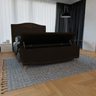 Kit Cabeceira E Calçadeira Baú Estofada Kate Casal 140 Cm Par