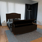 Kit Cabeceira E Calçadeira Baú Estofada Kate Casal 140 Cm Par