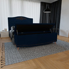 Kit Cabeceira E Calçadeira Baú Estofada Kate Queen 160 Cm Par