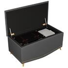 Kit Cabeceira E Calçadeira Baú Estofada Kate Solteiro 90 Cm P