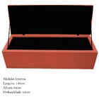 Kit Cabeceira E Calçadeira Baú Estofada Mel 140 Cm Casal Com