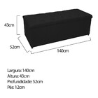 Kit Cabeceira E Calçadeira Baú Estofada Mel 140 Cm Casal Com