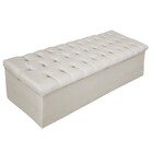 Kit Cabeceira E Calçadeira Baú Estofada Mel 140 Cm Casal Com