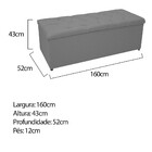 Kit Cabeceira E Calçadeira Baú Estofada Mel 160 Cm Queen Size