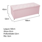 Kit Cabeceira E Calçadeira Baú Estofada Mel 160 Cm Queen Size