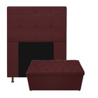 Kit Cabeceira E Calçadeira Baú Estofada Mel 90 Cm Solteiro Co