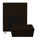 Kit Cabeceira E Calçadeira Baú Estofada Mel 90 Cm Solteiro Co