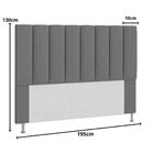 Kit Cabeceira E Calçadeira Baú King 195 Cm Carla Suede Cinza