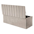 Kit Cabeceira E Calçadeira Baú King 195cm Carla Suede Bege -