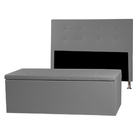 Kit Cabeceira E Calçadeira Baú King 1 95m Berlim Corano Cinza