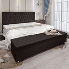 Kit Cabeceira E Calçadeira Baú King 1 95m Madrid Suede Marrom