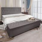 Kit Cabeceira E Calçadeira Baú King 1 95m Madrid Suede - Pall