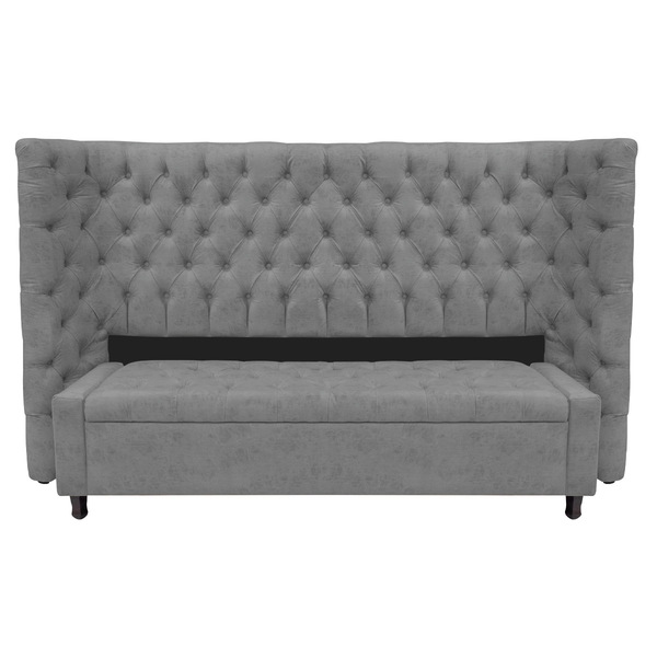 Kit Cabeceira E Calçadeira Baú King Everest P02 195 Cm Para C