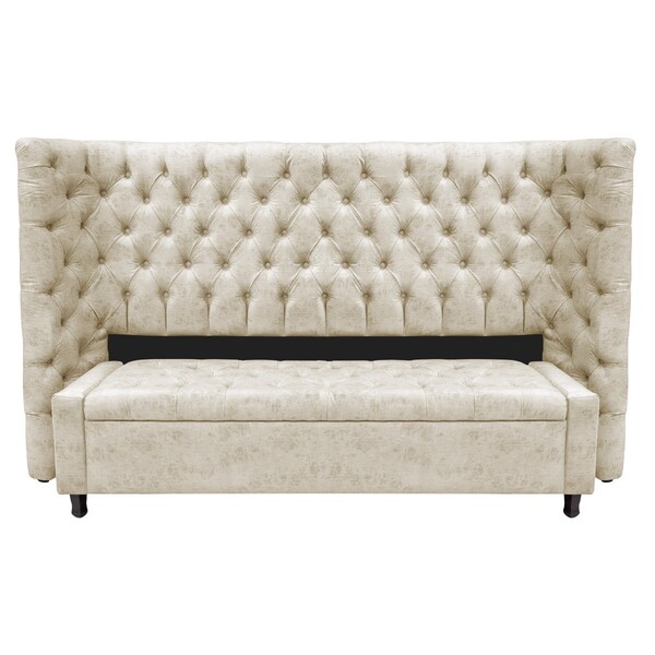 Kit Cabeceira E Calçadeira Baú King Everest P02 195 Cm Para C