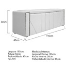 Kit Cabeceira E Calçadeira Baú King Minsk P02 195 Cm Para Cam