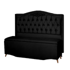 Kit Cabeceira E Calçadeira Baú Maitê Casal King 195cm Veludo