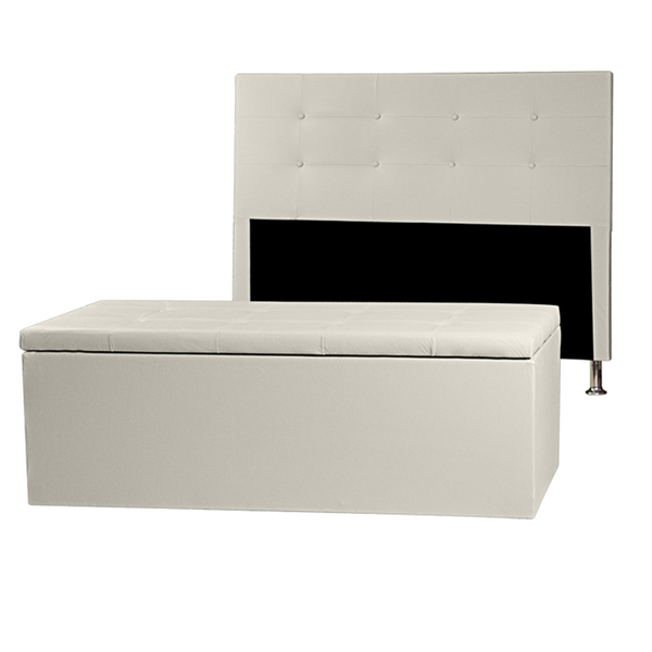 Kit Cabeceira E Calçadeira Baú Queen 1 60m Berlim Corano Bege