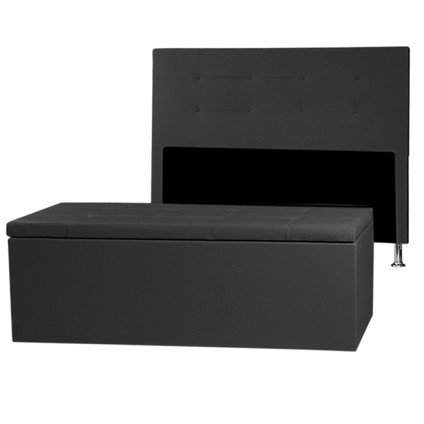 Kit Cabeceira E Calçadeira Baú Queen 1 60m Berlim Corano Pret