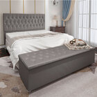 Kit Cabeceira E Calçadeira Baú Queen 1 60m Madrid Suede Cinza